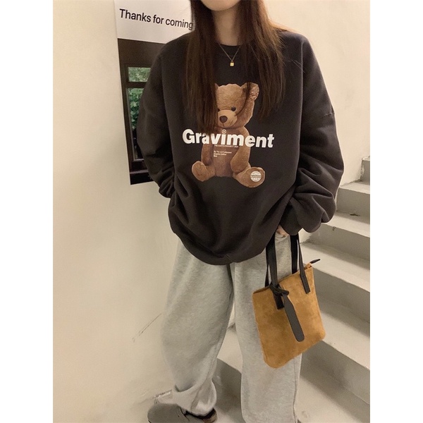 Set Nỉ Unisex Đồ Bộ Nỉ GẤU GRAVIMENT + quần boom cá tính Ulzzang🌸