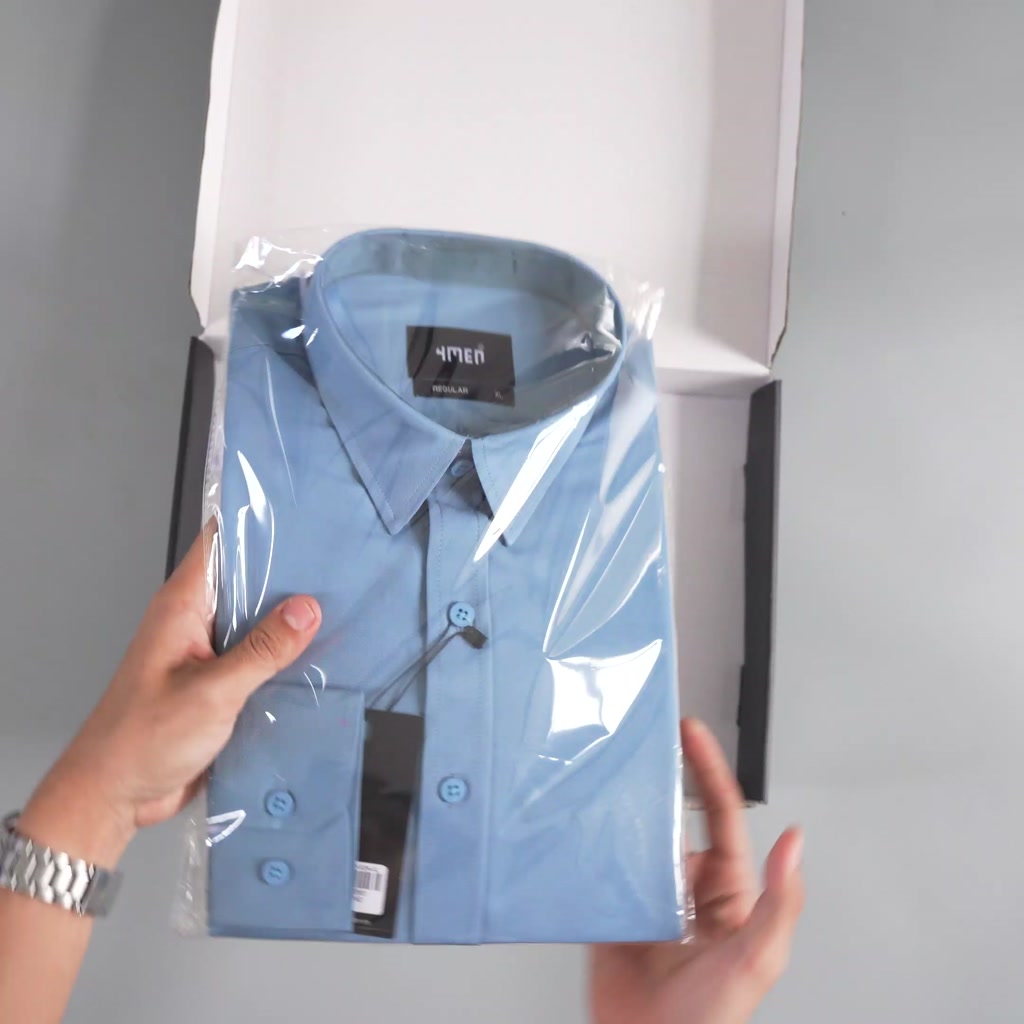 Áo Sơ Mi Nam Dài Tay Đẹp 4MEN SM088 vải lụa chéo hạn chế nhăn, mềm mịn, form regular trơn màu thanh lịch, hiện đại | BigBuy360 - bigbuy360.vn