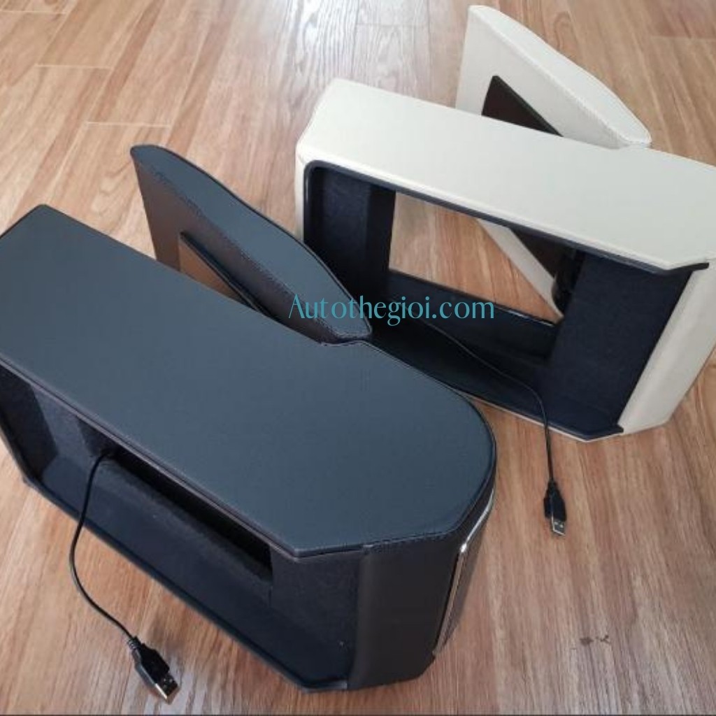 Hộp tỳ tay Xpander, bệ tỳ tay Xpander tích hợp cổng USB  màu đen và kem Kibbet  - Santocar
