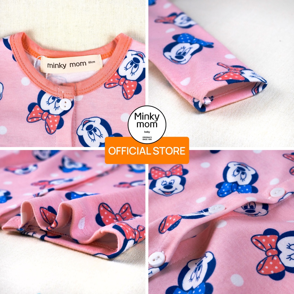 Bộ quần áo trẻ em dài tay Minky mom, đồ sơ sinh chất cotton hàn cho bé trai bé gái -MK40