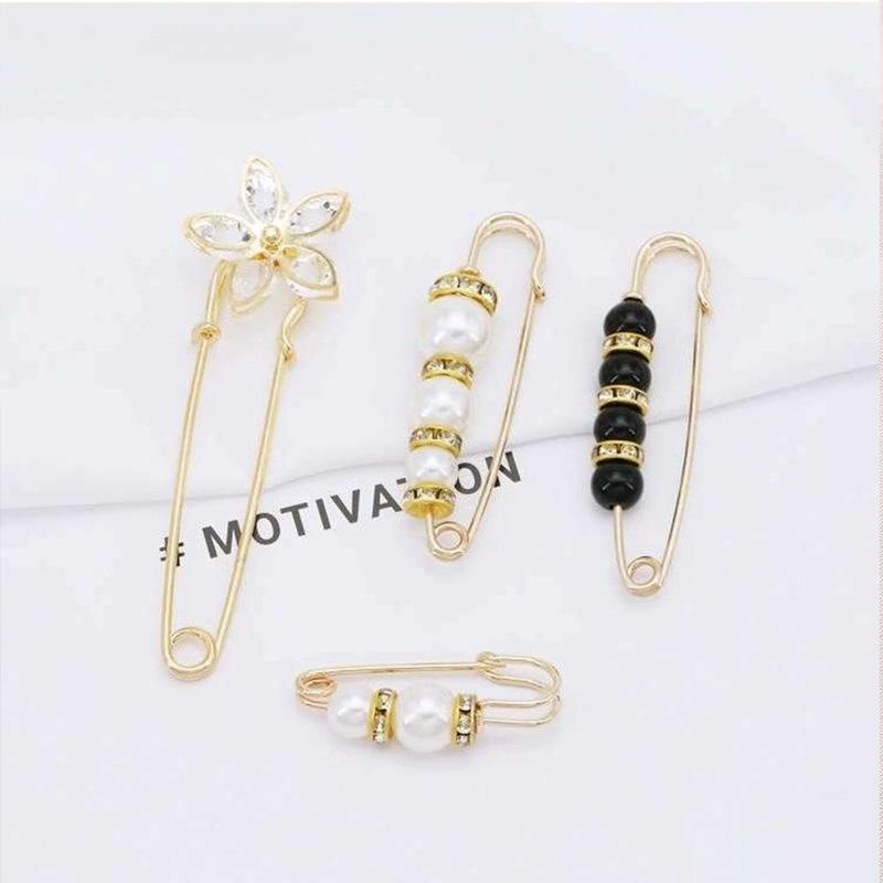 Ghim cài đai quần đính ngọc trai nhân tạo thời trang