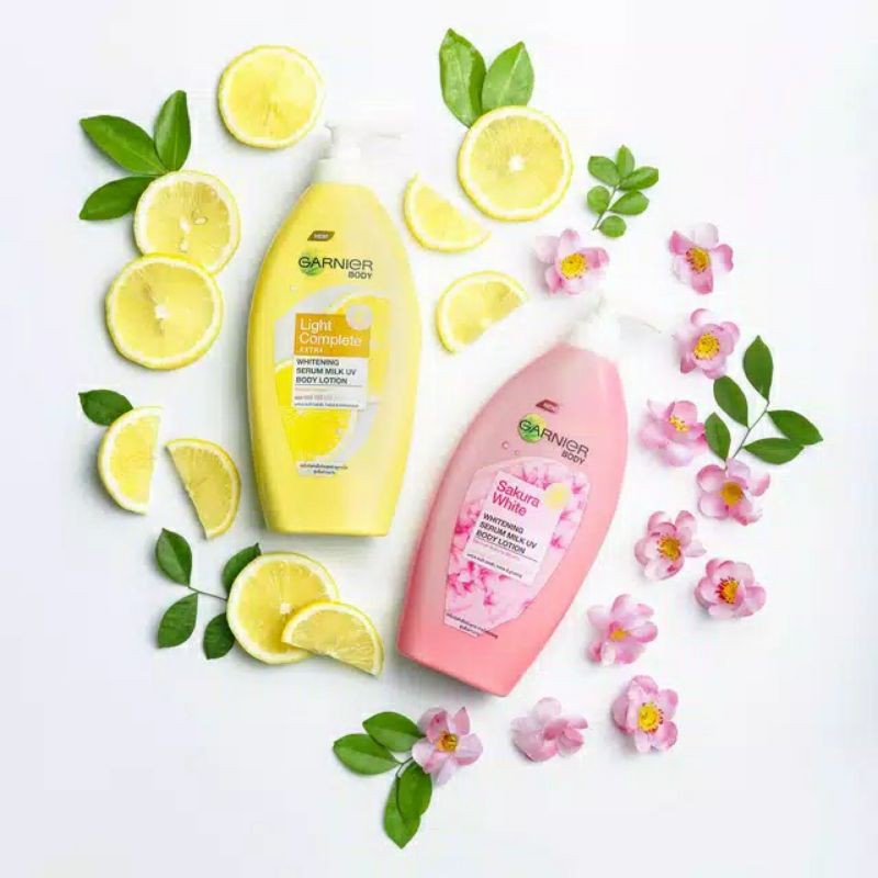 (Hàng Mới Về) Lotion Dưỡng Trắng Da Chống Tia Uv Garnier Sakura Dung Tích 400ml