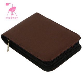 Fountain Pen Brown Leather Binder Case Holder Stationery for 12 Pens