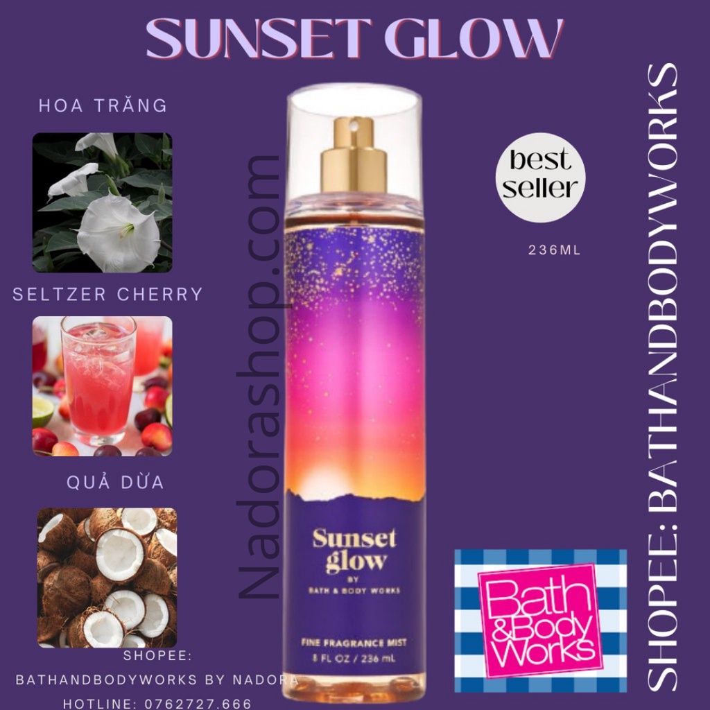 Xịt Thơm Toàn Thân Bath And Body Works - Sunset Glow Body Mist (236ml)