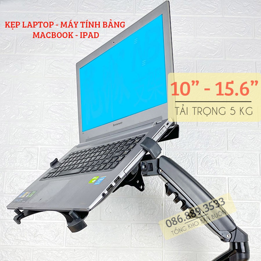 Giá đỡ kẹp LAPTOP, Macbook DA1 10 - 15.6 Inch  - Kệ Để MÁY TÍNH BẢNG , IPAD - Lắp Cùng Giá Treo Màn Hình Máy Tính