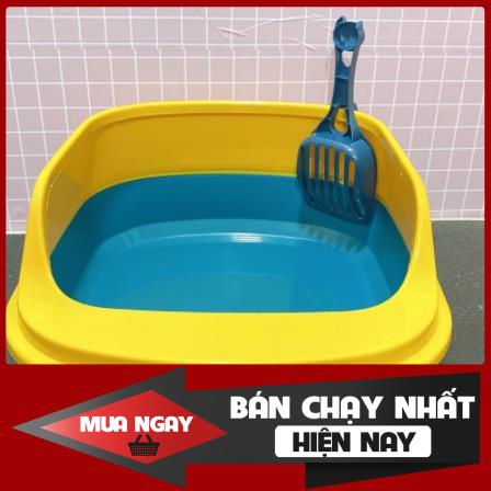 Khay Vệ Sinh Lớn Thành Cao Cho Mèo (kèm xẻng) - Nhà Vệ Sinh Lớn cho mèo