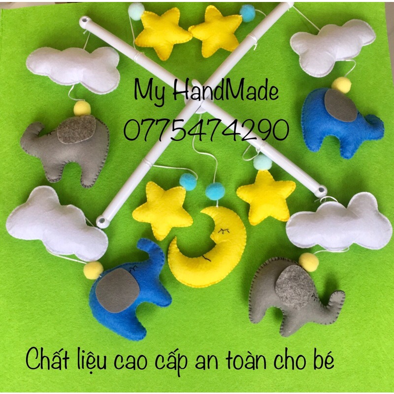 Siêu rẻ - Treo nôi handmade VOI CON ĐÁNG YÊU giúp bé phát triển thị giác