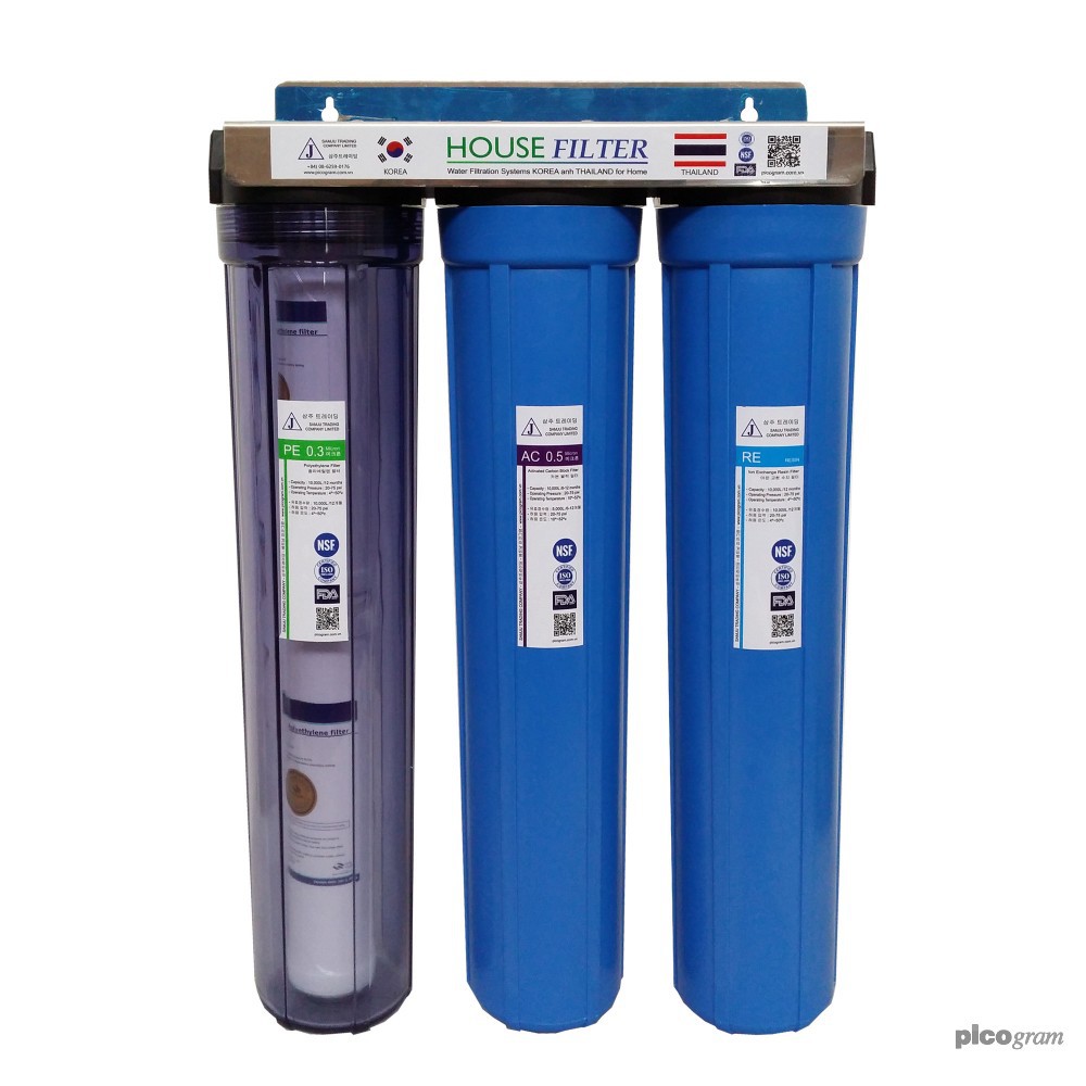 Bộ lọc nước sinh hoạt 3 bước dài 20in