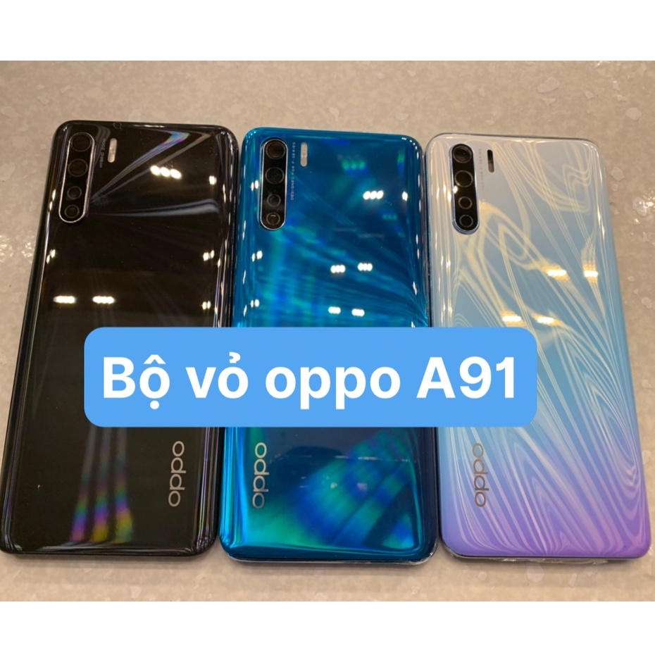 Bộ vỏ điện thoại oppo A91 gồm lưng, sườn, phím, kính camera