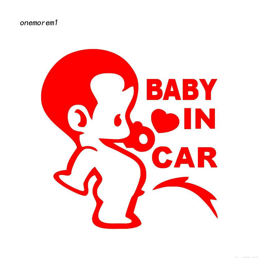 Decal chữ " onmo _ Baby in Car " phản quang dán xe hơi