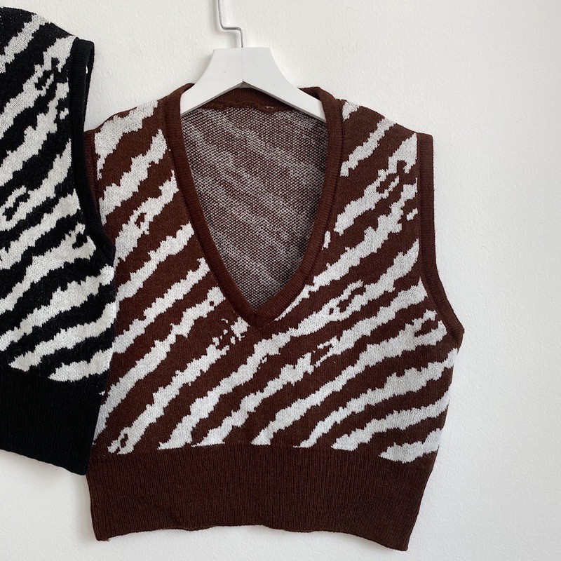 Áo Gile Nữ Hoạ Tiết Ngựa Vằn Cho Nữ Ullzang | BigBuy360 - bigbuy360.vn