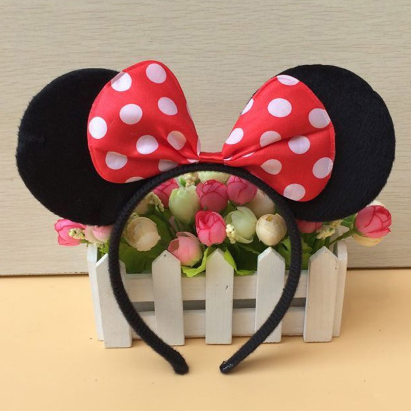 Băng đô cài tóc hình tai chuột Mickey và Minnie dễ thương cho bé