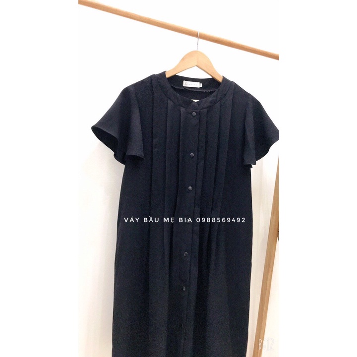 Váy Bầu Thiết Kế Bigsize Gume Đầm Bầu Công Sở Tiểu Thư Dáng Suông Xếp Ly Vải Sạn Lụa Mềm Mịn Mặc Đi Làm Đi Chơi MB252