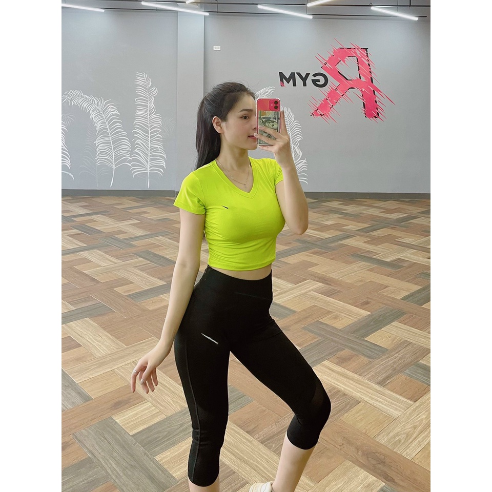 Aó croptop nữ, áo tập yoga, gym, aerobic thể thao Bin Sports A074