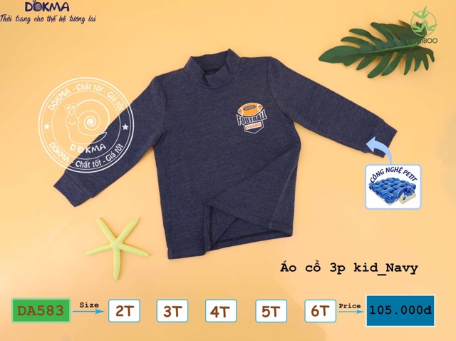 Áo cổ 3p bé lớn sợi tre siêu mềm mát