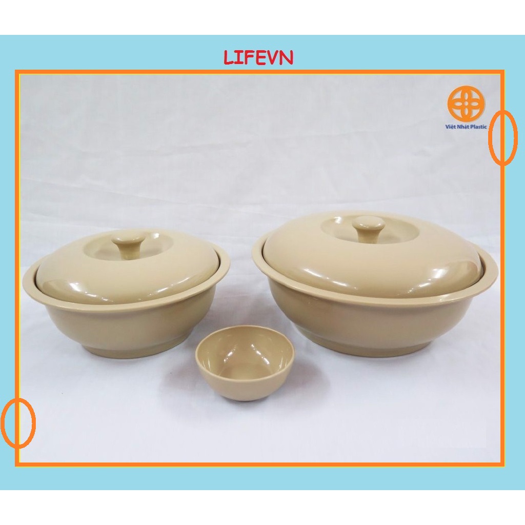 Âu phíp bát tô cơm canh có nắp nhựa Việt Nhật Hộp đựng cơm hộp đựng thức ăn - Âu Phíp
