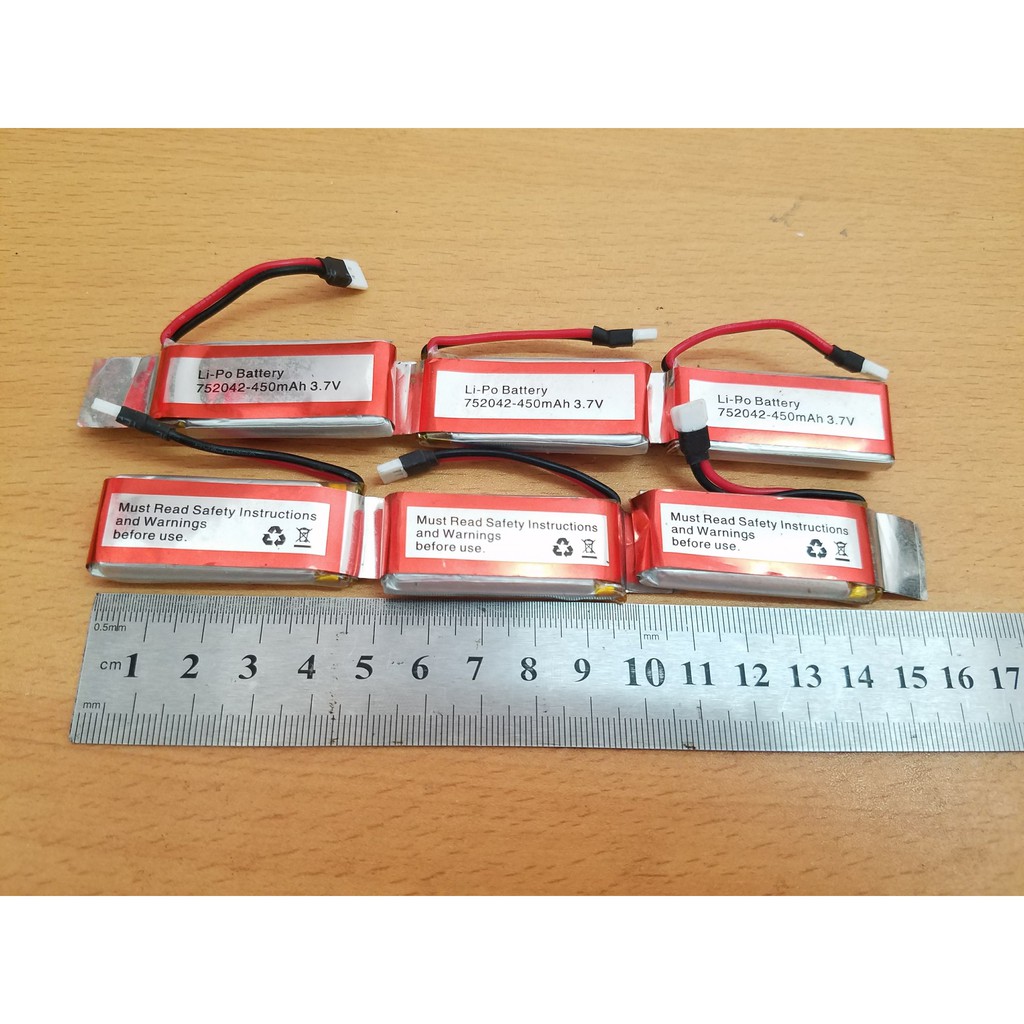 Xuongpin.vn Pin sạc lipo 3.7v 450mah chân trắng dẹt cho máy bay M61 U941 U941A...,hàng chất lượng 80%