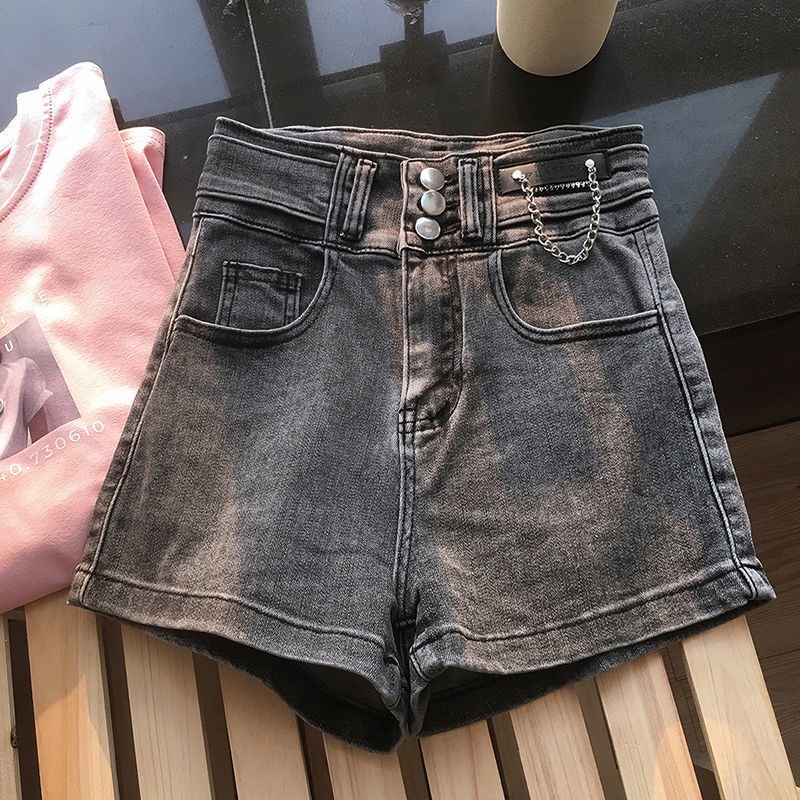 Quần Short Denim Lưng Cao Ống Rộng Thời Trang Xuân Hè Dành Cho Nữ (Giao Hàng 15 Ngày) 2021