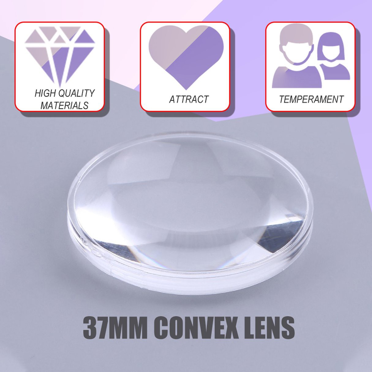 MBB 1PCS 37mm Dia Convex Lens 45mm Focal Length Virtual Reality VR Biconvex Lens