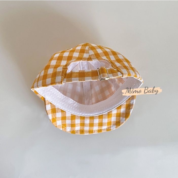 Mũ lưỡi trai mềm họa tiết kẻ caro xinh xắn cho bé MH126 Mimo Baby