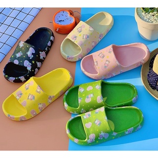 Dép bánh mì nữ quai ngang thời trang in hình con trâu dễ thương siêu ôm chân rửa nước thoải mái