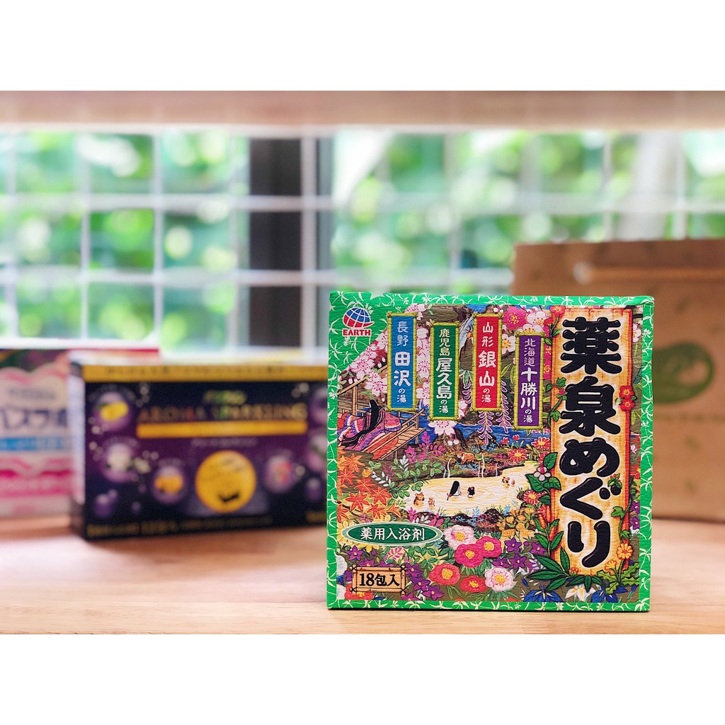 [FREESHIP] Muối tắm ngâm bồn thư giãn Onsen Earth 18 gói - Hàng nội địa Nhật