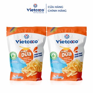 Combo 02 túi Snack dừa Vietcoco vị truyền thống 45gr túi