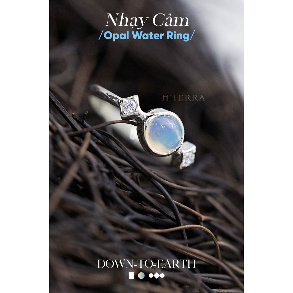 Nhẫn Bạc Nữ H'ierra Water Ring đính đá Opal / Moonstone / Labradorite | BST Down-To-Earth