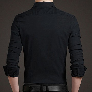 Áo Sơ Mi Tay Dài Trơn Unisex Cho Nam Vải Lụa Hàn Đẹp Và Thoáng Mát | BigBuy360 - bigbuy360.vn