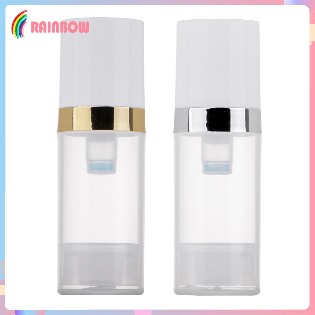 (Hàng Mới Về) Set 2 Lọ Đựng Mỹ Phẩm Dạng Ấn Hút Chân Không Trong Suốt 10ml