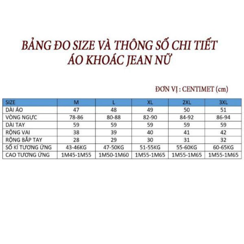 Áo khoác bò nữ size đại có 3 màu chất jeans cao cấp co giãn