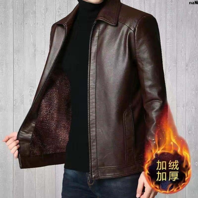 Áo Khoác Da Cừu Thật Lót Lông Cừu Dày < haining Mùa Thu Đông Cho Đàn Ông Trung Niên]