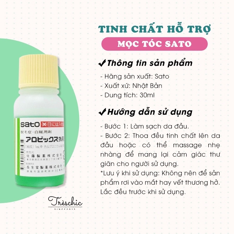 Tinh chất mọc tóc, ngăn rụng tóc Sato 30ml Nhật Bản+ tặng bình xịt