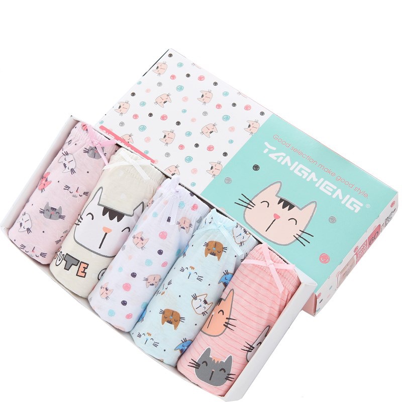 Quần Chíp Bé Gái,Quần Lót Bé Gái Set 5 Chiếc Kháng Khuẩn Cotton hàng Xuất Hàn Quốc Dành Cho Bé gái MINKHI 126005