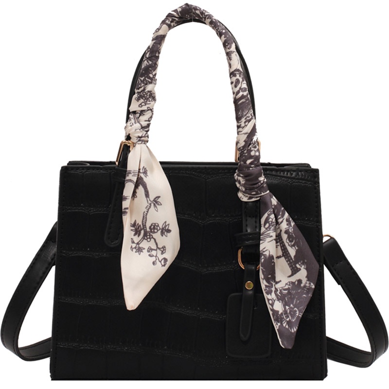 D215 Túi xách thời trang chất da mềm kèm khăn sang chảnh