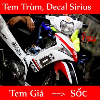 Tem trùm xe Sirius MU đỏ trắng