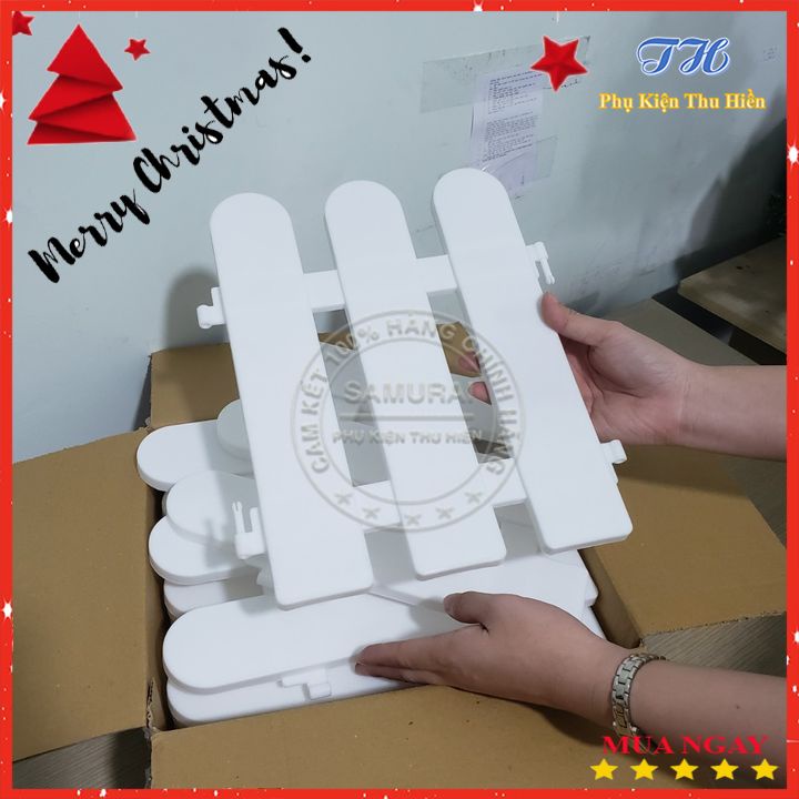 Hàng Rào Nhựa Lắp Ghép Trắng Cao Cấp Trang Trí Cây Thông Noel, Cây Cảnh, Vườn Hoa Cao 22 - 30cm ( Ảnh Thật )