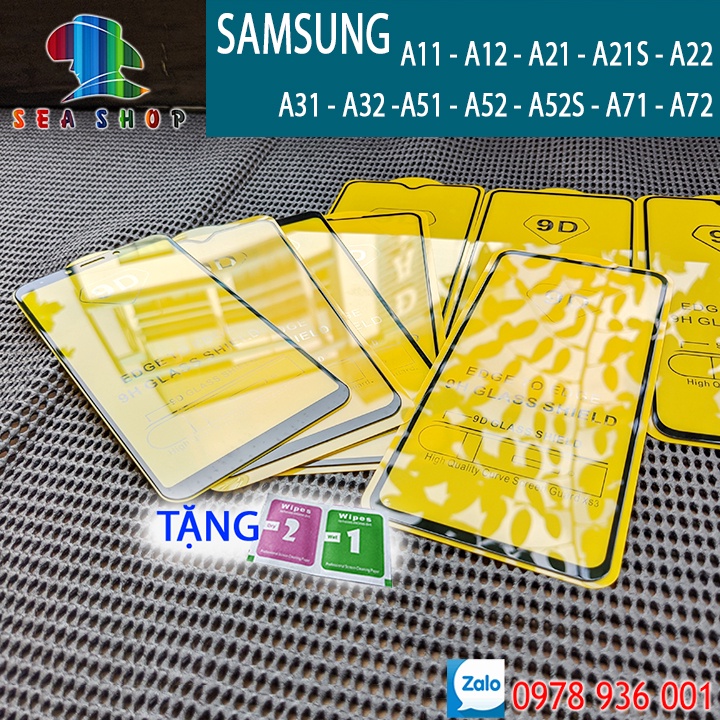 Kính Cường Lực SamSung - Các Đời A11,A12, A21, A21S,A22, A31, A32, A51,A52, A71, A72 -FULL Màn Hình 9D-Cảm Ứng Mượt Mà