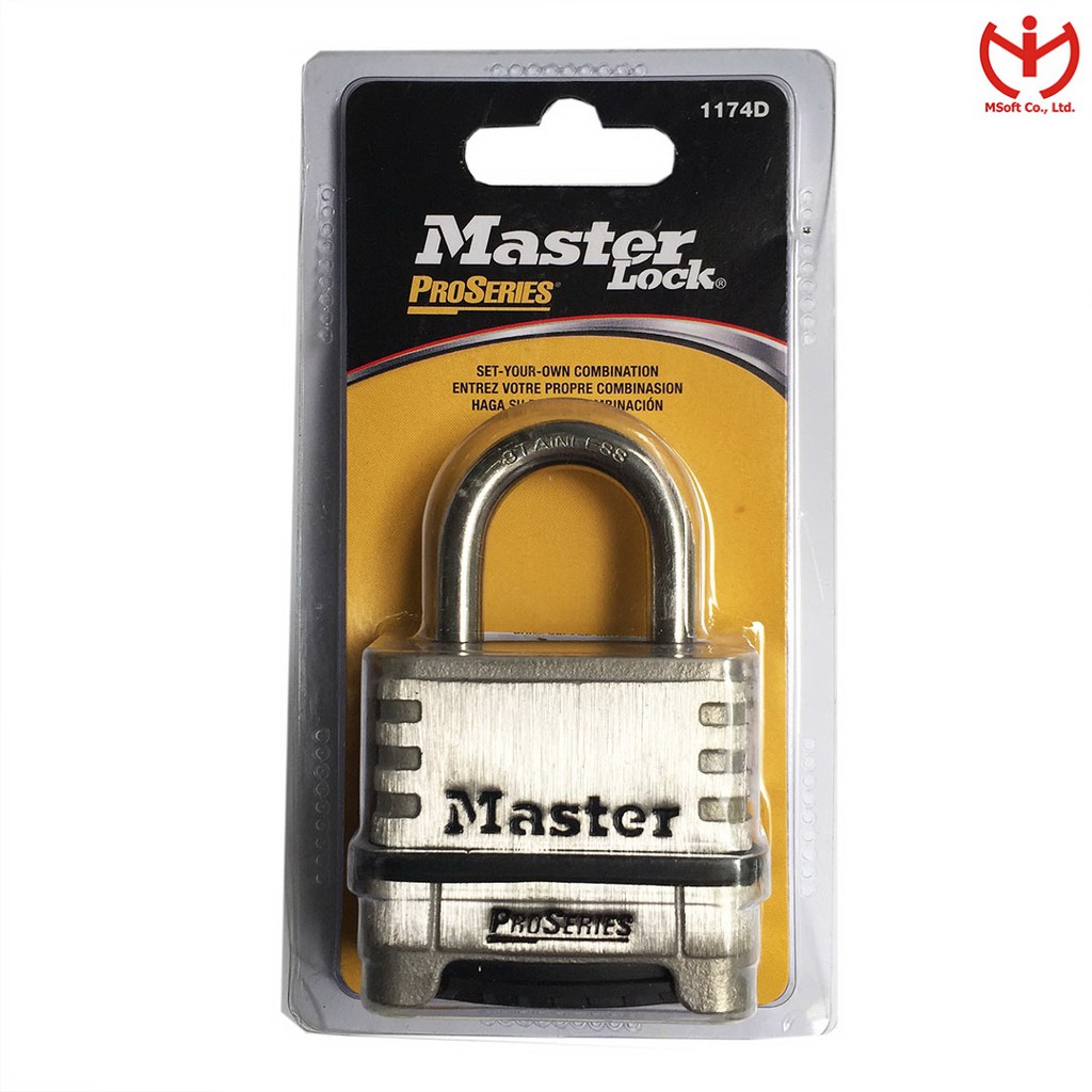 [Q5.HCM] Ổ khóa số Master Lock 1174 D thân thép Inox chống gỉ dòng ProSeries - MSOFT