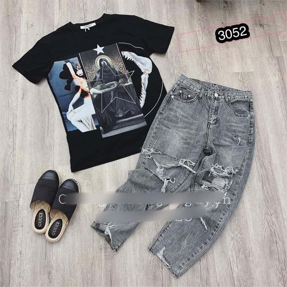 (ẢNH THẬT)QUẦN BÒ, JEANS NỮ BAGY 3052 RÁCH GỐI HÀNG XUẤT XỊN THỜI TRANG HÀN QUỐC- GIÁ RẺ VÔ ĐỊCH