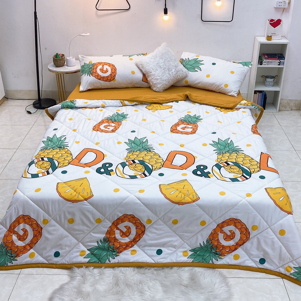 BỘ CHĂN GA GỐI HÈ COTTON ĐŨI 5 MÓN CAO CẤP MẪU MỚI TRẺ TRUNG HIỆN ĐẠI
