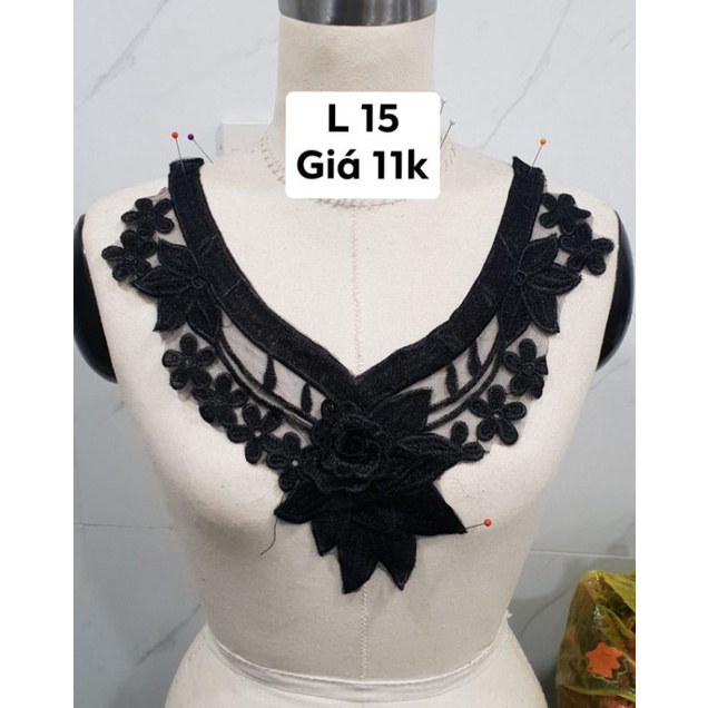 Cổ áo lưới thêu cotton nhung giá mền