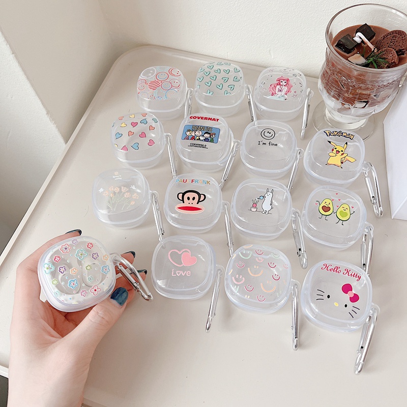 Vỏ tai nghe INS Love Smiley cho Baseus Bowie WM02 TWS Cute Cartoon Avocado Vỏ bảo vệ TPU mềm trong suốt có móc