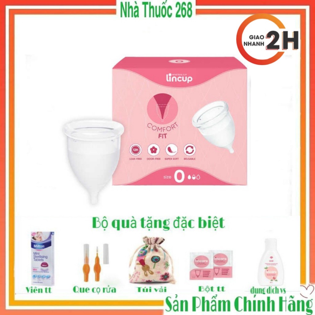 Cốc Nguyệt San Lincup Chính Hãng Nhập Khẩu Mỹ 💖 Tặng Nhiều Quà [SP chính hãng]