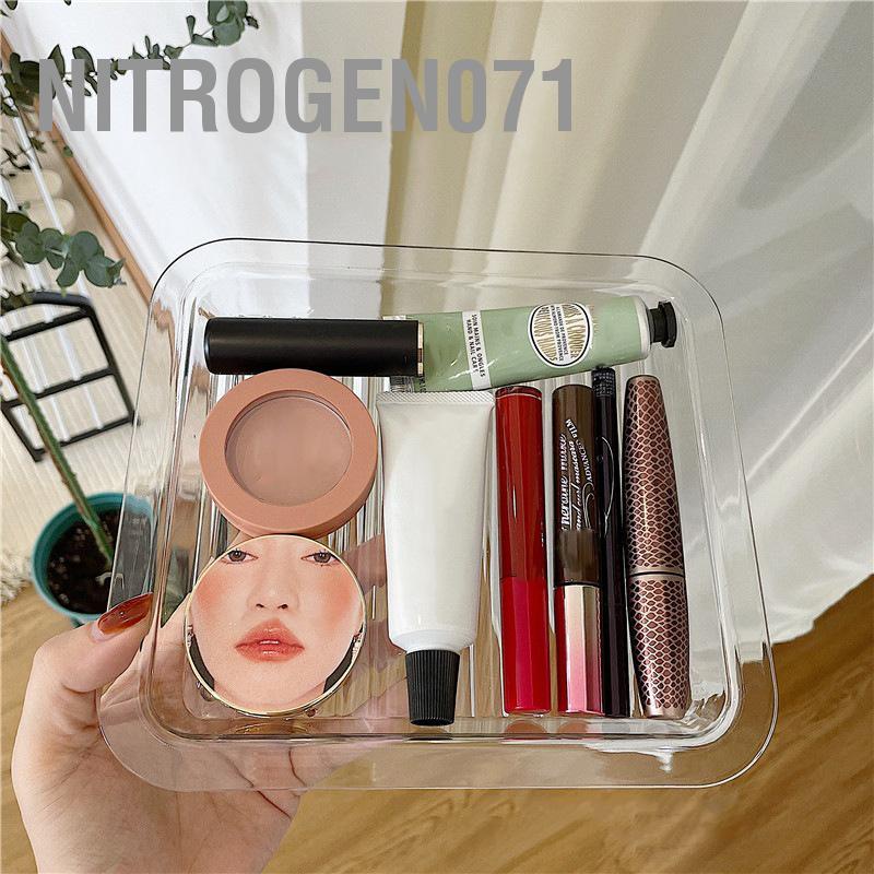 KỆ ĐỰNG MỸ PHẨM TRONG SUỐT KHAY MỸ PHẨM PHẤN SON MẪU MỚI 2021 Kệ ĐA NĂNG PHONG CÁCH VINTAGE HÀN QUỐC -  3 tầng acrylic chống bụi có tay cầm Nitrogen071