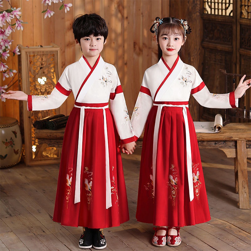 Bộ Hán Phục Phong Cách Trung Hoa Xinh Xắn Cho Bé Trai Và Gái