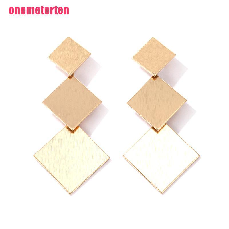 【TEN】Geometric Flowers Gold Dangle Earrings for Women Luxury Leaf Earrings Jewe