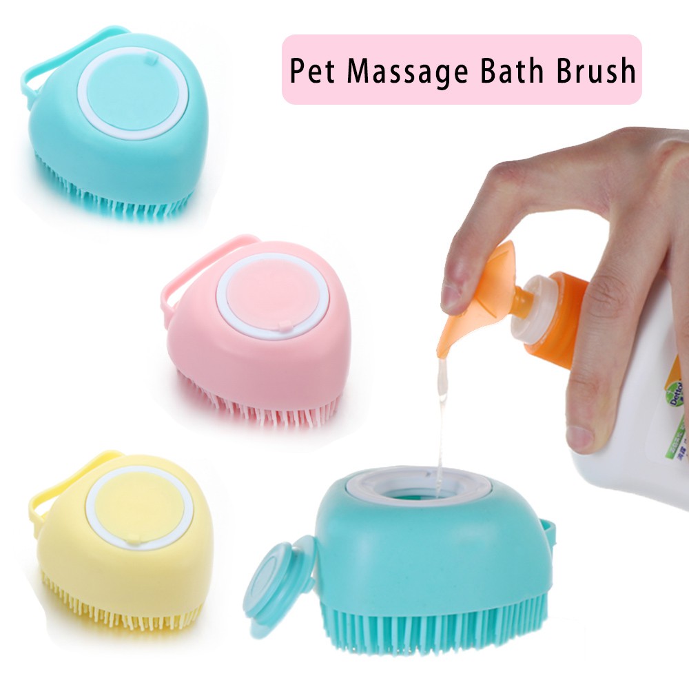 Bàn chải tắm bằng silicon nhiều màu sắc cho thú cưng