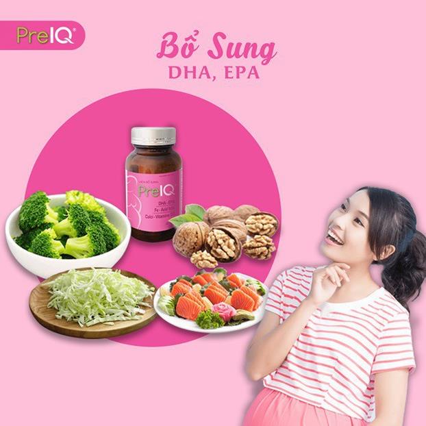 Viên bầu PreIQ DHA &amp; Cholin – Hỗ trợ bổ sung dưỡng chất cho mẹ bầu (Hộp 30 viên)