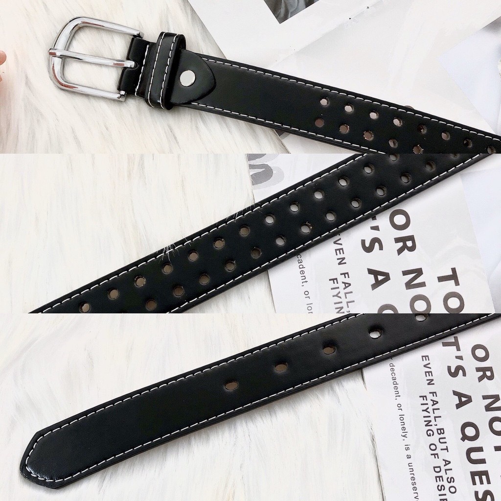 thắt lưng hot hit đục 2 hàng lỗ cực đẹp siêu hot ảnh thật bản 2,5cm